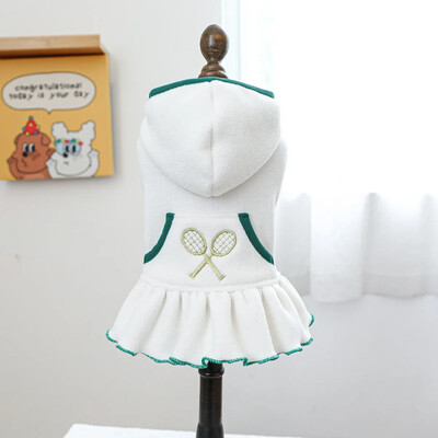 Hanoră de pluș cu glugă pentru animale de companie Haine pentru pisici pentru câine mic, rochie de tenis de toamnă și iarnă, haină pentru câini, haină pentru cățeluș, accesorii pentru câini