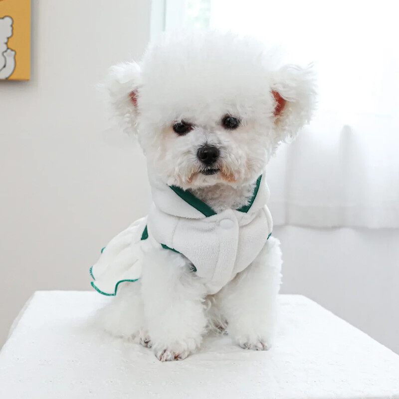 Hanoră de pluș cu glugă pentru animale de companie Haine pentru pisici pentru câine mic, rochie de tenis de toamnă și iarnă, haină pentru câini, haină pentru cățeluș, accesorii pentru câini
