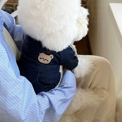 Toamnă/Iarnă Cowboy Hanoră pentru animale de companie Palton cu cataramă Ursuleț de pluș Palton Yorkshire Câine Pisică Câine mic Haine pentru animale de companie Hanorac pentru câini de talie mică