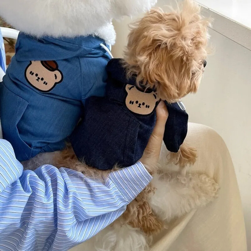 Toamnă/Iarnă Cowboy Hanoră pentru animale de companie Palton cu cataramă Ursuleț de pluș Palton Yorkshire Câine Pisică Câine mic Haine pentru animale de companie Hanorac pentru câini de talie mică