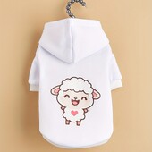 Mājdzīvnieku drēbes suņu suņu kaķu sporta krekls ar kapuci ar samta siltu un ērtu baltu apģērbu ar vienkāršiem un dāsniem apdrukām