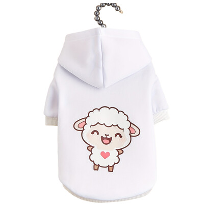 Mājdzīvnieku drēbes suņu suņu kaķu sporta krekls ar kapuci ar samta siltu un ērtu baltu apģērbu ar vienkāršiem un dāsniem apdrukām