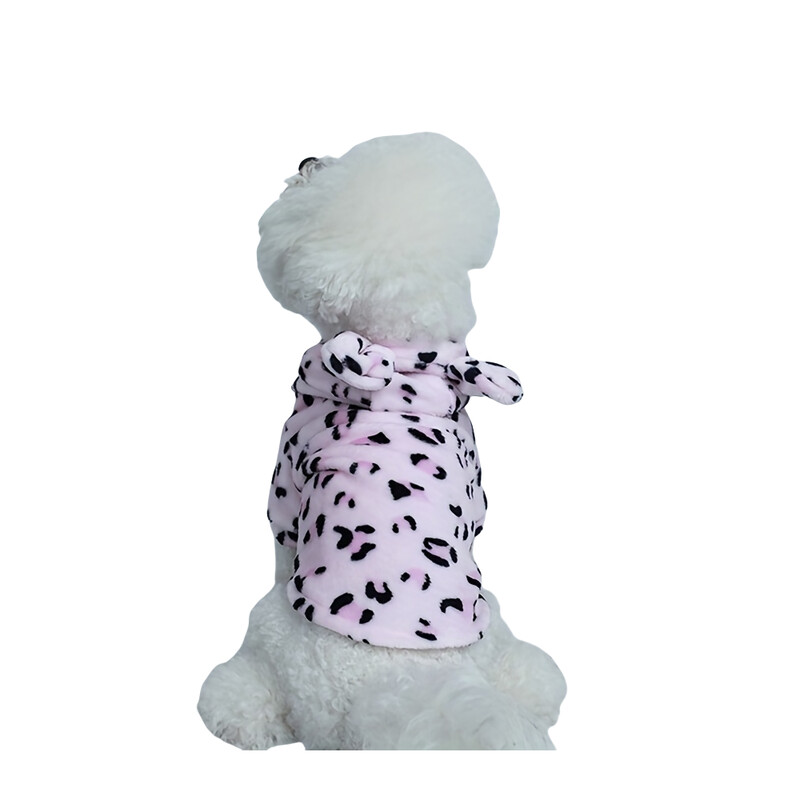 Kisállat ruhák kutyáknak és macskáknak kapucnis flanellel Meleg és kényelmes A sapka két kis füle díszíti Egyszerű és gén