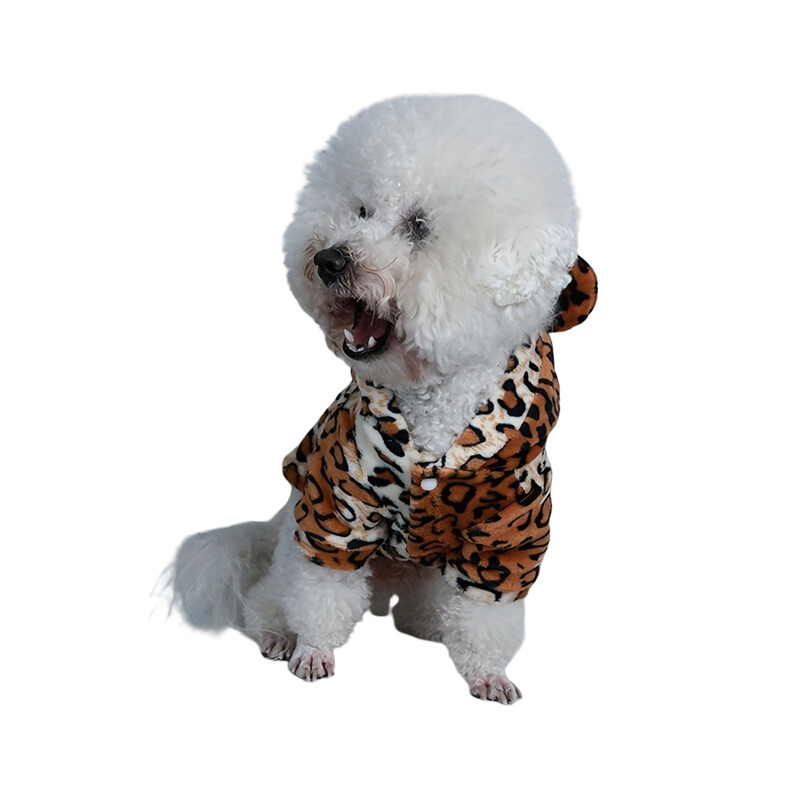 Kisállat ruhák kutyáknak és macskáknak kapucnis flanellel Meleg és kényelmes A sapka két kis füle díszíti Egyszerű és gén