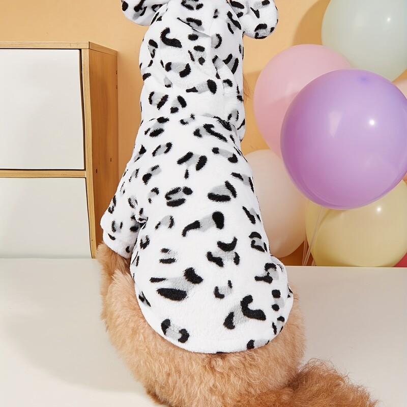 Kisállat ruhák kutya macska pulóver kényelmes és meleg ruhák foltokkal aranyos rajzfilm bársony