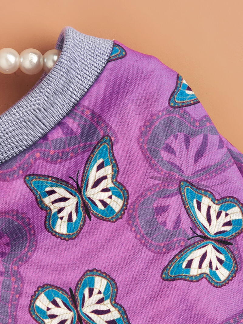 Naminių gyvūnėlių audinio šunų marškinėliai su spalvingais drugelių raštais marginti drabužiai šuniuko šuniuko katės patogiam drabužių kostiumui