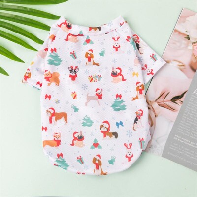 Vesta pentru animale de companie Vestă Câine mic Culoare atrăgătoare Model de Crăciun Accesorii pentru animale de companie Haine pentru câini de Anul Nou Teddy. 2024 Moale și respirabil