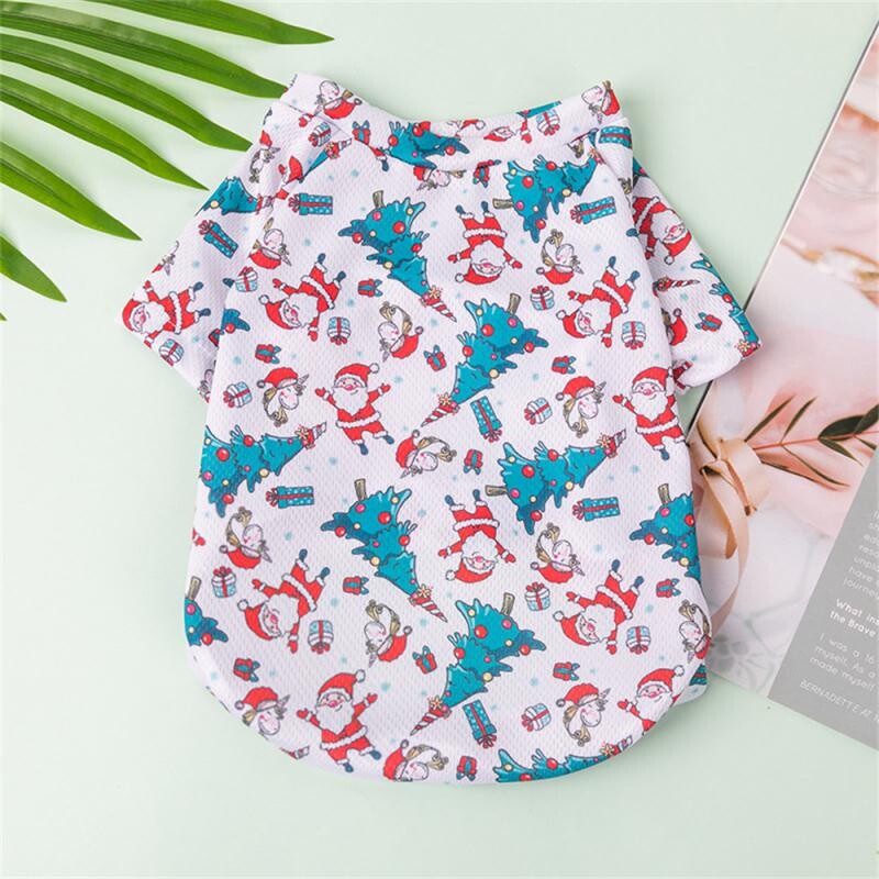 Vesta pentru animale de companie Vestă Câine mic Culoare atrăgătoare Model de Crăciun Accesorii pentru animale de companie Haine pentru câini de Anul Nou Teddy. 2024 Moale și respirabil