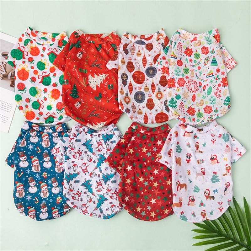 Vesta pentru animale de companie Vestă Câine mic Culoare atrăgătoare Model de Crăciun Accesorii pentru animale de companie Haine pentru câini de Anul Nou Teddy. 2024 Moale și respirabil