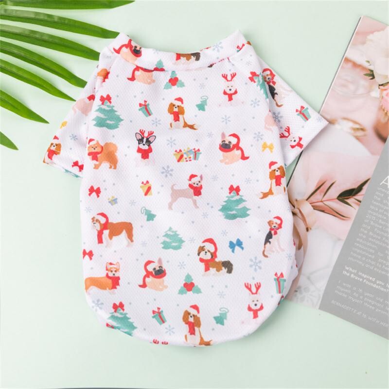 Vesta pentru animale de companie Vestă Câine mic Culoare atrăgătoare Model de Crăciun Accesorii pentru animale de companie Haine pentru câini de Anul Nou Teddy. 2024 Moale și respirabil