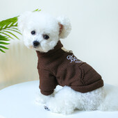 1 vnt. naminių gyvūnėlių drabužiai šunų katės rudens ir žiemos pliušiniai pastorinti šilti megztiniai su apvaliu kaklu su užtraukiama sagtimi mažiems vidutiniams šunims