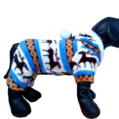 Îmbrăcăminte gri pentru câini, căptușită din bumbac, pentru Crăciun, căprioare, hanorace pentru câini, grele de Crăciun, catifea, coral, haine de iarnă pentru animale de companie