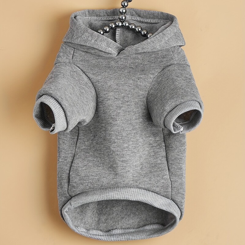 Kisállatruházat Kutya macska pulóver bársonyos meleg és kényelmes szürke ruhák mintával Egyszerű és nagyvonalú