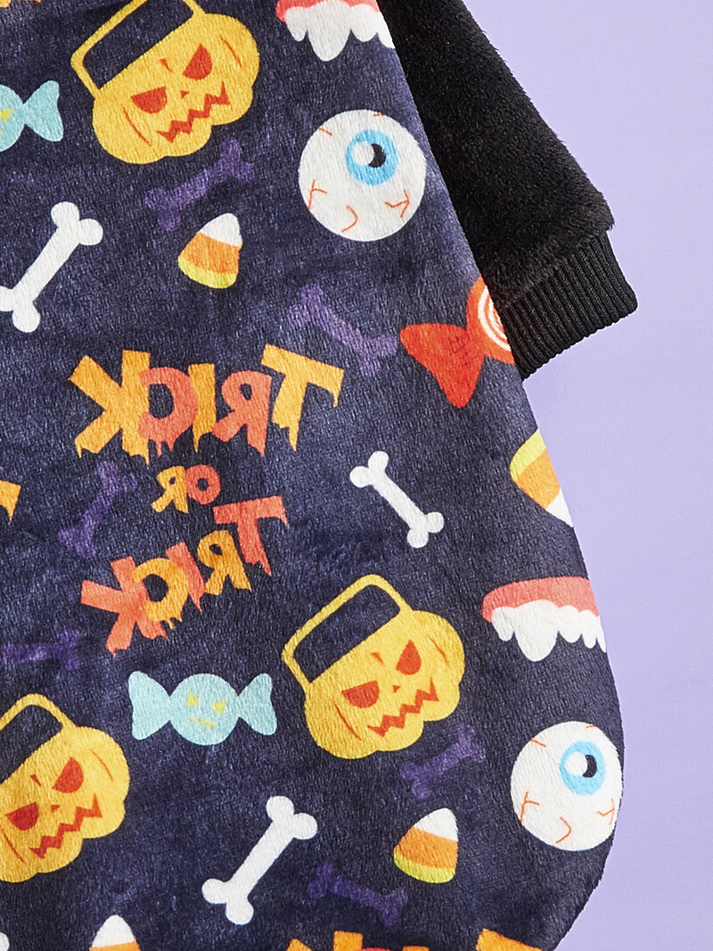 Cămăși pentru câini din catifea, tema de vacanță de Halloween, caldă, ușoară, elastică, material moale, pentru petrecere de cățeluși și pisici