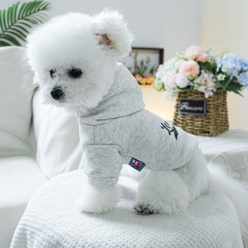 1PC îmbrăcăminte pentru animale de companie, pisică, primăvară și toamnă, cu glugă, negru Londra, gri deschis, pulover, potrivit pentru câinii mici și mijlocii