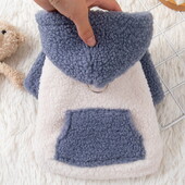 Madingas kačių šunų gobtuvas su sagtimi Žieminis Pet Megztinis mažiems šunims Čihuahua Pudelis šuniukas su gobtuvu Drabužiai talismanai Drabužiai