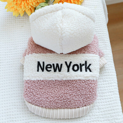 Madingas kačių šunų gobtuvas su sagtimi Žieminis Pet Megztinis mažiems šunims Čihuahua Pudelis šuniukas su gobtuvu Drabužiai talismanai Drabužiai