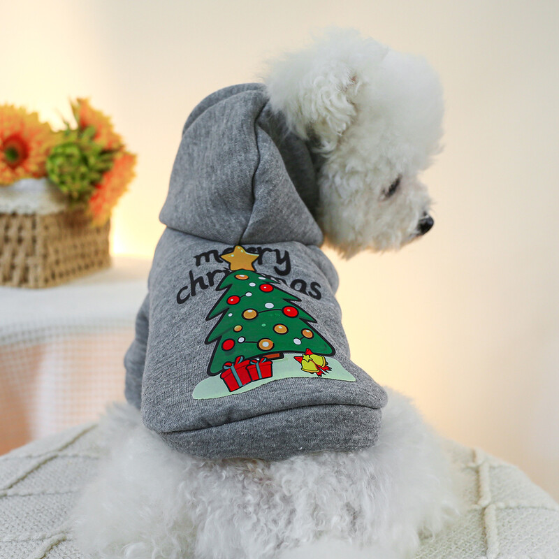 1 db kisállat ruházat karácsonyfa Fried Dough Twist pulóver, kapucnis pulóver kis és közepes méretű kutyák számára