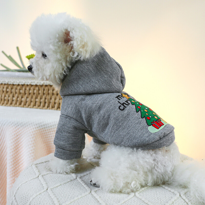 1 db kisállat ruházat karácsonyfa Fried Dough Twist pulóver, kapucnis pulóver kis és közepes méretű kutyák számára