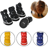 4Pcs/Set Cipele za kućne ljubimce Zimske čizme za snijeg za pse Topli flis Štene Kućni ljubimac Mačka Vodootporne cipele za kišu Dodaci za cipele za Chihuahua Yorkie