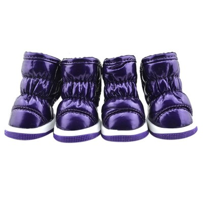 4db/szett Téli meleg kutyacipő vízálló kisállatcipő csúszásgátló kis közepes kutyáknak macskáknak kölyök Chihuahua York maci esőcsizmák