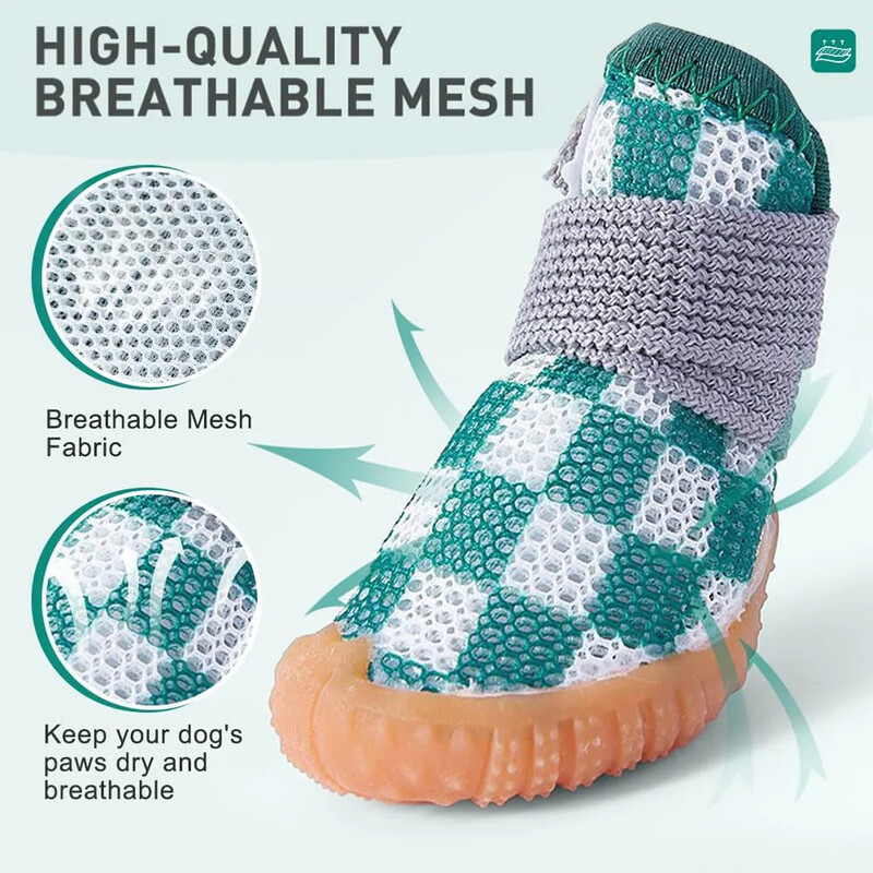 Pantofi pentru câini pentru câini de talie mică Cizme respirabile pentru câini Protector pentru labe pentru pavaj fierbinte și zăpadă de iarnă Cizme antiderapante pentru cățeluș în aer liber