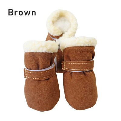 4db/készlet Téli Kiskutyák Vízálló Csúszásgátló Cipők Cukorka Színek Kutyacipők Csizmák Zokni Hócipők Kiskutya Chihuahua