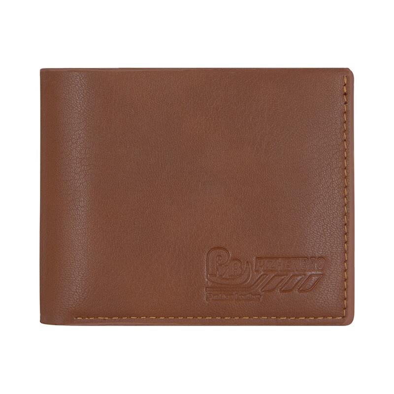 Jauns vīriešu maks īss stils modes gadījuma vienkāršs maks vienkrāsains lielas ietilpības PU monētas vīriešu maks