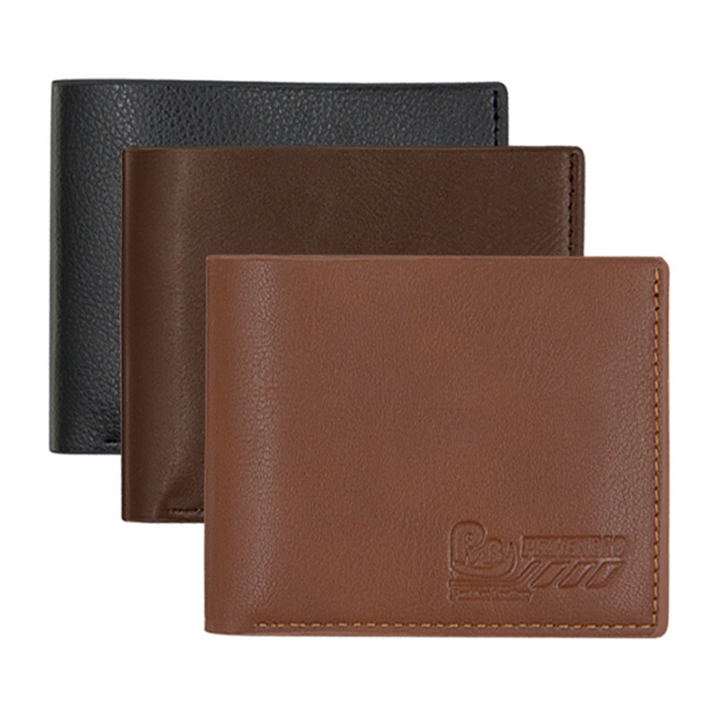 Jauns vīriešu maks īss stils modes gadījuma vienkāršs maks vienkrāsains lielas ietilpības PU monētas vīriešu maks