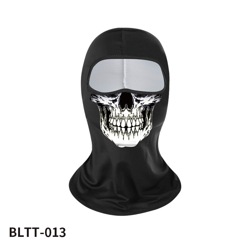 Vasaros lauko apsauga nuo saulės ledo šilko pusės veido jojimo kaukė Skaitmeninės spaudos vėjui atsparus smėliui atsparus labai elastingas kvėpuojantis gobtuvas