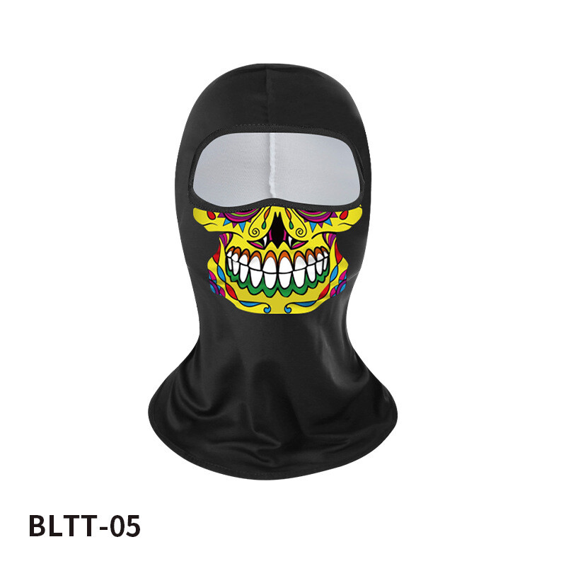 Vasaros lauko apsauga nuo saulės ledo šilko pusės veido jojimo kaukė Skaitmeninės spaudos vėjui atsparus smėliui atsparus labai elastingas kvėpuojantis gobtuvas