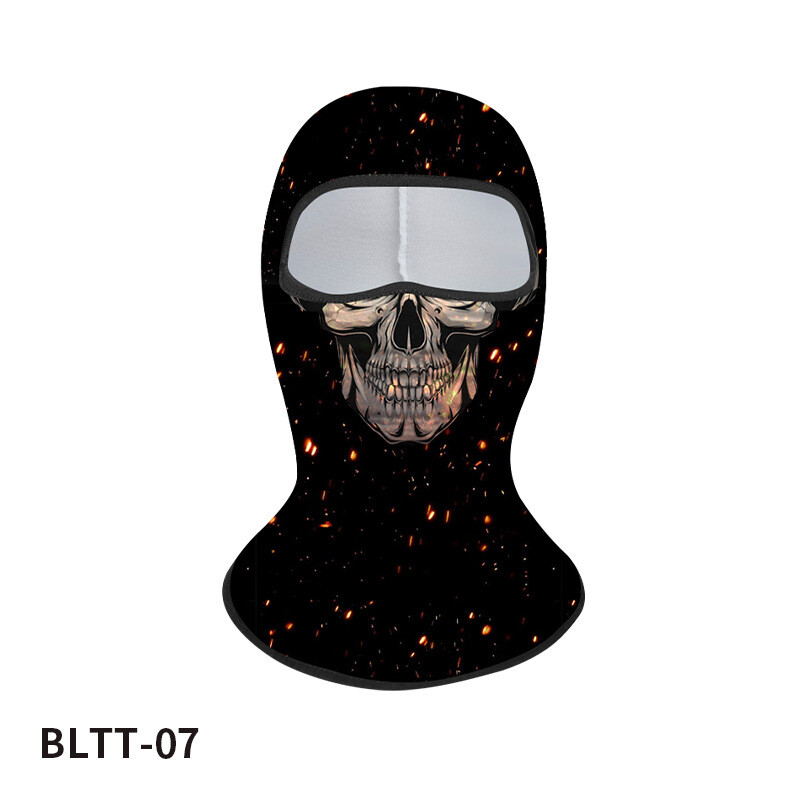 Vasaros lauko apsauga nuo saulės ledo šilko pusės veido jojimo kaukė Skaitmeninės spaudos vėjui atsparus smėliui atsparus labai elastingas kvėpuojantis gobtuvas