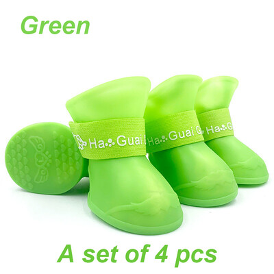4Pcs Cipele za pse Vodootporne čizme slatkih boja Gumene Male srednje velike pse Mačke Cipele za vanjske aktivnosti Gležnjače Dodaci za kućne ljubimce