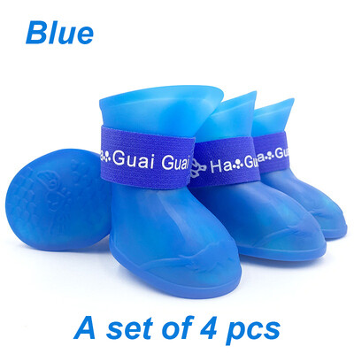 4Pcs Cipele za pse Vodootporne čizme slatkih boja Gumene Male srednje velike pse Mačke Cipele za vanjske aktivnosti Gležnjače Dodaci za kućne ljubimce