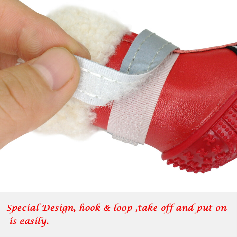 Pantofi caldi pentru câini pentru animale de companie, iarnă, impermeabili, cizme pentru câini de companie, pantofi de ploaie, încălțăminte reflectorizante anti-alunecare pentru câini mici și mari