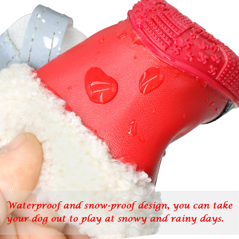Pantofi caldi pentru câini pentru animale de companie, iarnă, impermeabili, cizme pentru câini de companie, pantofi de ploaie, încălțăminte reflectorizante anti-alunecare pentru câini mici și mari
