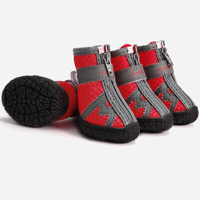 Pantofi confortabili pentru animale de companie Cizme pentru câini cu fermoar neted și cu cârlig și buclă Ochiuri de plasă respirabilă Cizme anti-alunecare rezistente la uzură pentru cățel