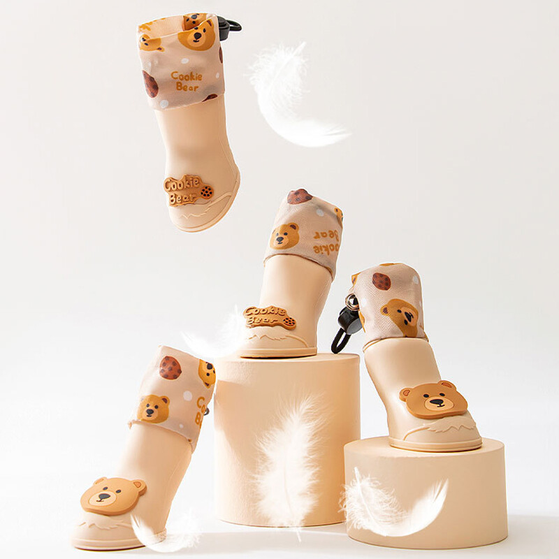 Nauji 4 vnt./rinkinys naminiams gyvūnėliams silikoniniai lietaus batai šunims, guminiai, nešiojami, neslystantys, vandeniui atsparūs šunų kačių lauko rudens žiemos žiemos reikmenys augintiniams