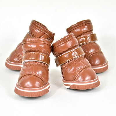 4 buc/set pantofi de iarnă pentru câini de companie pentru câini de talie mică, polar, cățeluș, pantofi pentru animale de companie, cizme impermeabile pentru zăpadă pentru câini, pantofi de pluș chihuahua Yorkie