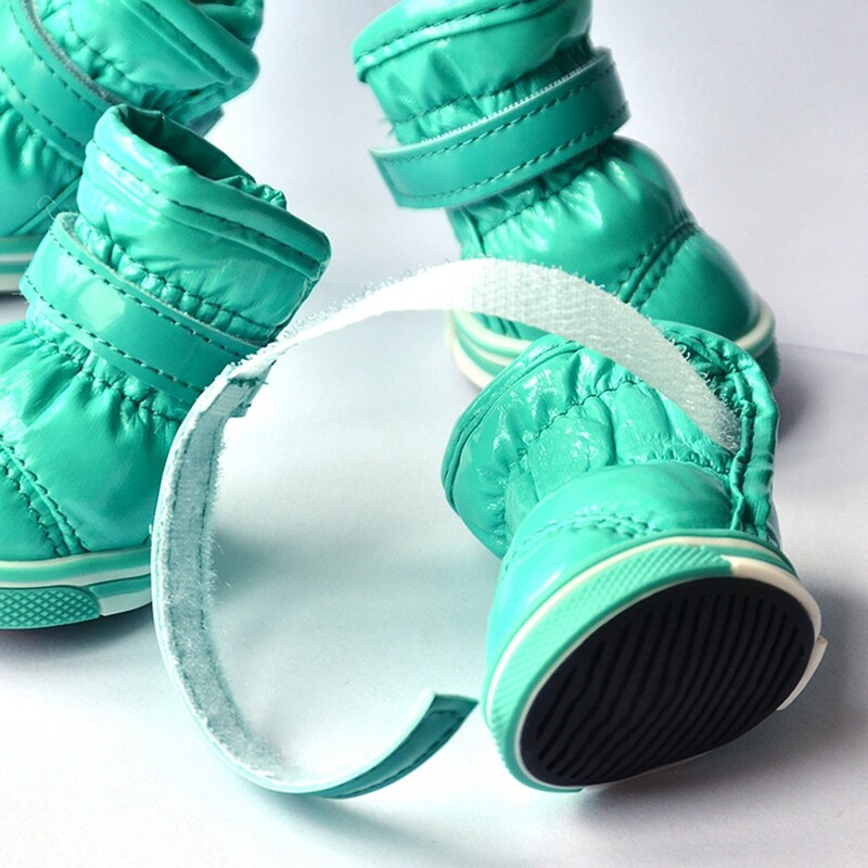 4 buc/set pantofi de iarnă pentru câini de companie pentru câini de talie mică, polar, cățeluș, pantofi pentru animale de companie, cizme impermeabile pentru zăpadă pentru câini, pantofi de pluș chihuahua Yorkie