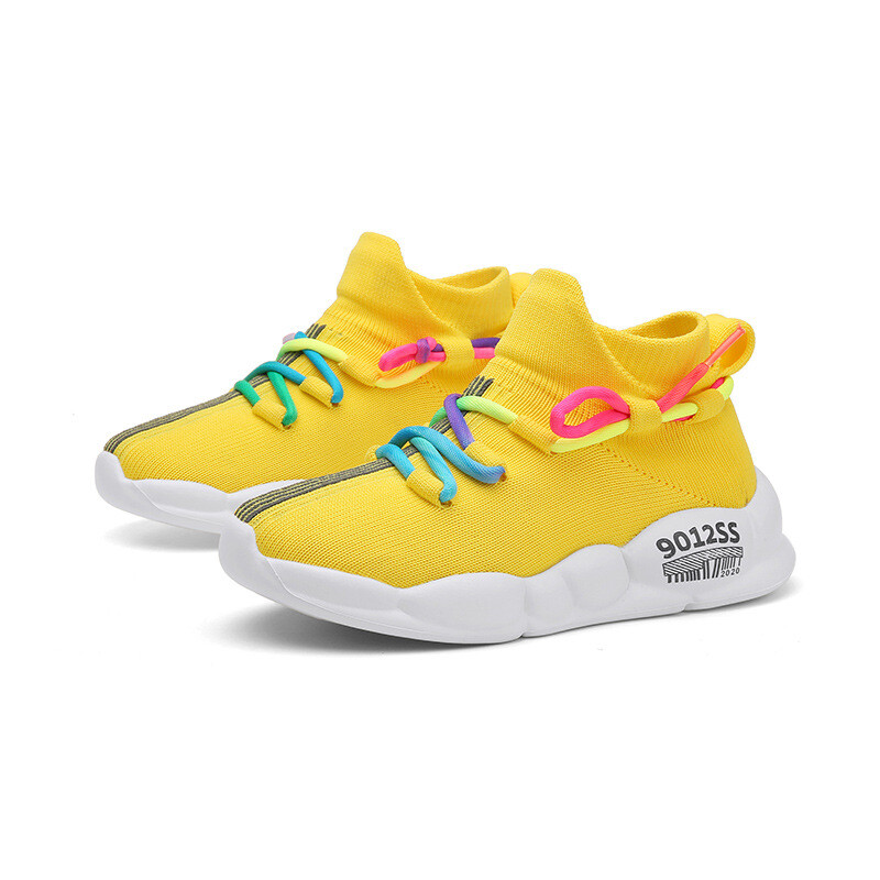 Madingi vaikiški batai vaikiški užsegami sportbačiai 2023 m. Nauji pavasario ir rudens berniukams ir mergaitėms kojinės tinkliniai batai kvėpuojantis tinklelis