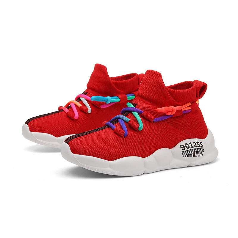 Madingi vaikiški batai vaikiški užsegami sportbačiai 2023 m. Nauji pavasario ir rudens berniukams ir mergaitėms kojinės tinkliniai batai kvėpuojantis tinklelis