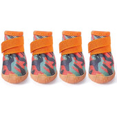 4GAB suņu apavi maziem suņiem Pretslīdes suņu zābaki ar regulējamu burvju uzlīmju siksnu, elpojošu, sieta mājdzīvnieku ķepu aizsargiem ārā