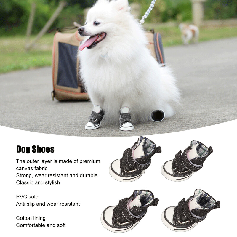 4 gab. Audekla kucēnu apavi Modes, jauki visu sezonu elpojoši, neslīdoši mājdzīvnieku sporta apavi maziem suņiem Mājdzīvnieki a