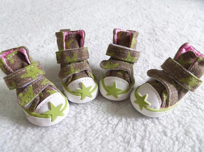 4 vnt. / rinkinys Naminių šunų batai Maži šunų šuniukų batai Žvaigždžių stiliaus madingi drobiniai batai naminiams gyvūnėliams S-XXL dydžio tiekimas naminiams gyvūnėliams