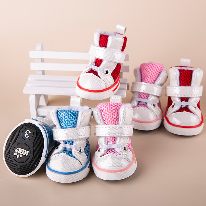 Vasariniai šunų batai, kvėpuojantys šuniuko katės neslystantys sportbačiai mažiems vidutiniams čihuahua mopsams Prekės naminiams gyvūnėliams Rožiniai mėlyni raudoni priedai