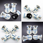 Pantofi cu fermoar din plasă de pluș, respirabil, cu închidere cu bandă magică, pantofi pentru câini