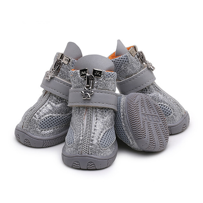 Bling pavasara vasaras mājdzīvnieku suņu kurpes elpojošas sieta suņu zābaki, neslīdoši mazi suņu apavi kucēnu sandales