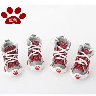 Batai šunims Teddy Bears Minkšto pado batai Maži šunų šuniukai, kvėpuojantys batai, apsaugantys nuo kritimo 4 vasarinių batų naminiams gyvūnėliams rinkinys