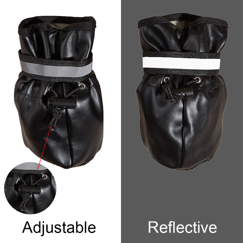 Šunų batai vidutinio dydžio šunims Kalėdiniai Pu odiniai Reguliuojami vandeniui atsparūs neslystantys avalynė Auksaspalviai retriveriai atspindintys batai